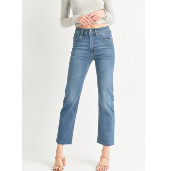 Just USA 14 NWT High Rise Straight Jeans Frayed Hems Women’s Stretch JP092 - Picture 9 of 9